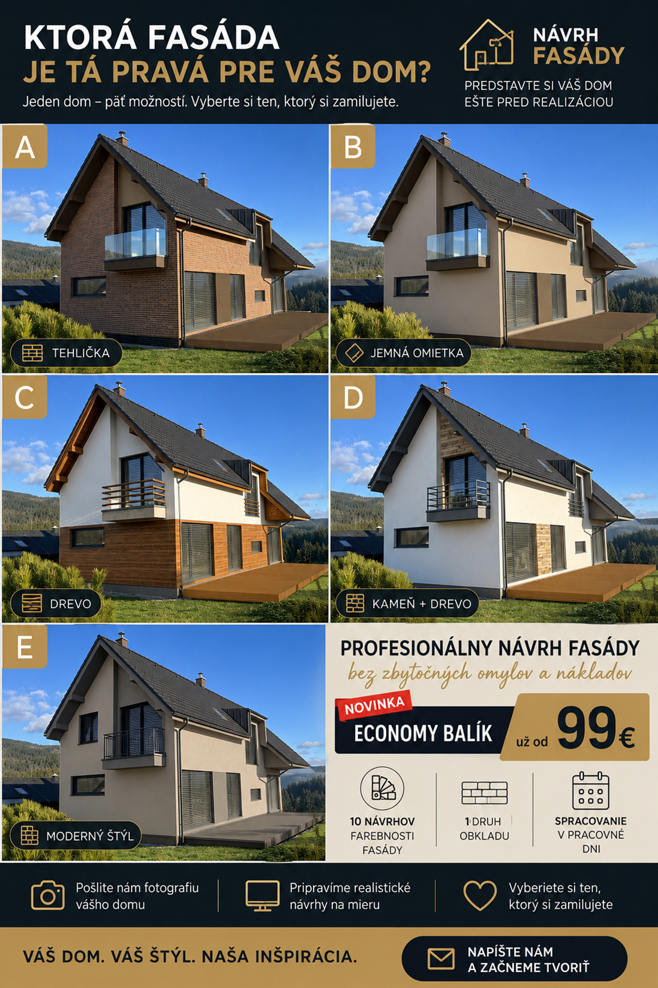 Návrh fasády domu